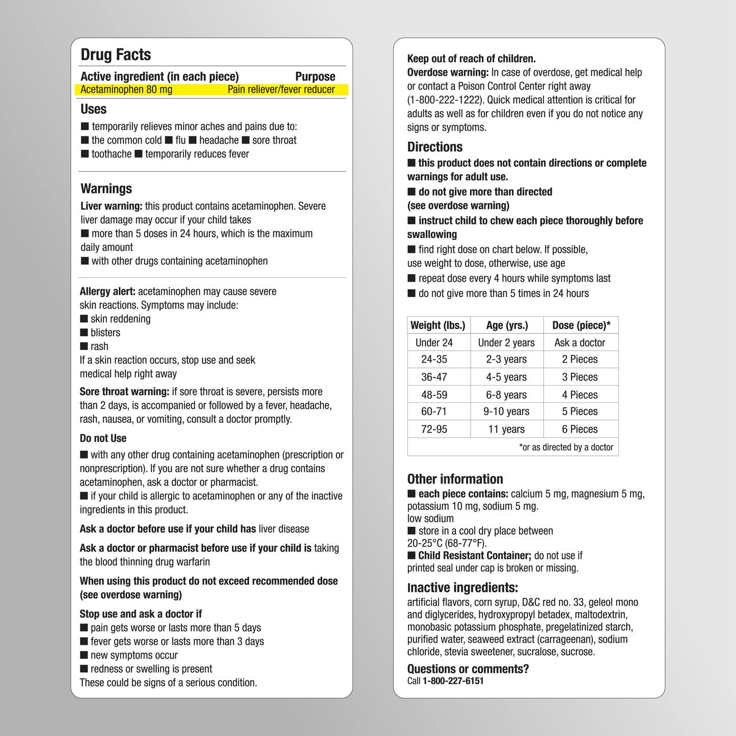 Children's Acetaminophen 80 mg - Cherry
